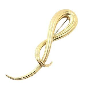 Rare! Authentic Henry Dunay 18k Yellow Gold Abstract Pin Brooch